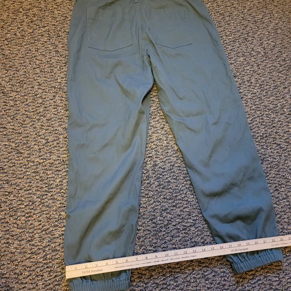 Liverpool Los Angeles Crop Cargo Trouser Jogger With Zip Hem Olive Green Size 12 - Picture 6 of 13